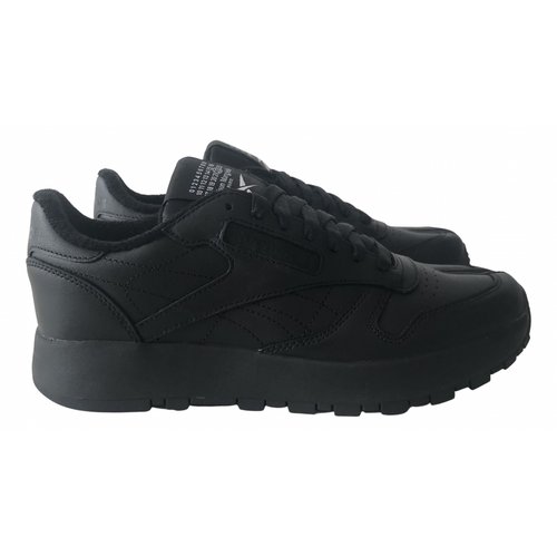 Pre-owned Maison Margiela X Reebok Leather Trainers In Black