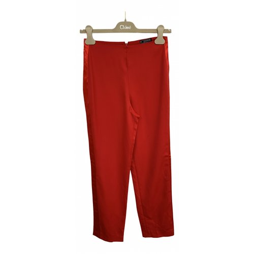 Pre-owned Versace Wool Straight Pants In Red