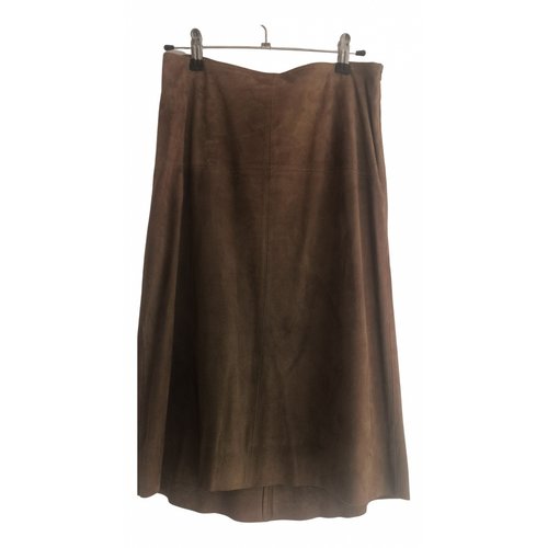 Pre-owned Massimo Dutti Beige Suede Skirt