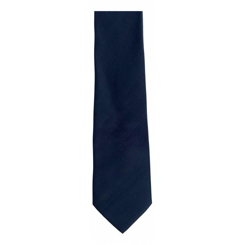 Pre-owned Balenciaga Silk Tie In Blue