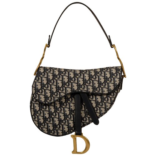 Pre-owned Dior Saddle Black Cloth Handbag