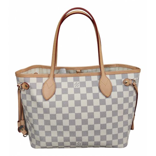 Pre-owned Louis Vuitton Neverfull White Leather Handbag