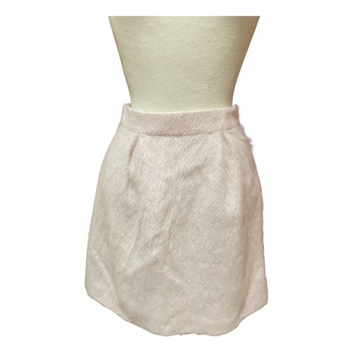 Pre-owned Paule Ka Wool Mid-length Skirt In Pink