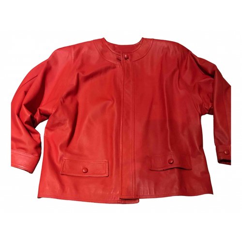Pre-owned Leonard Leather Jacket In Red