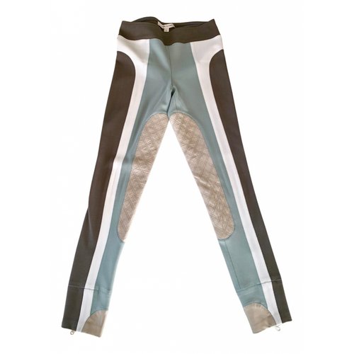 Pre-owned Marc Jacobs Leather Slim Pants In Blue