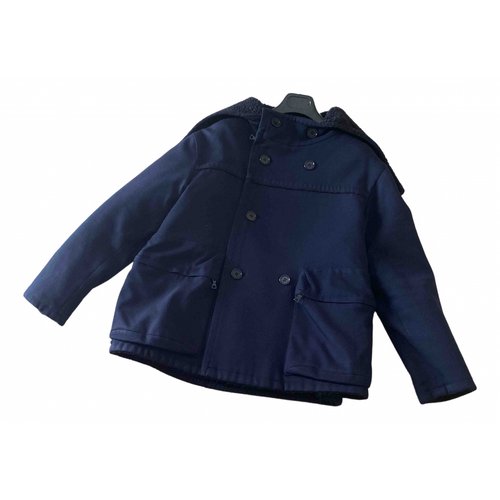 Pre-owned Prada Wool Trenchcoat In Blue