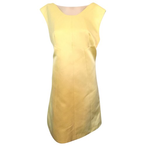 Pre-owned Aquascutum Silk Mini Dress In Yellow