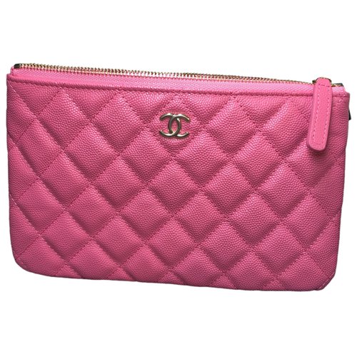 Pre-owned Chanel Timeless/classique Leather Clutch Bag In Pink
