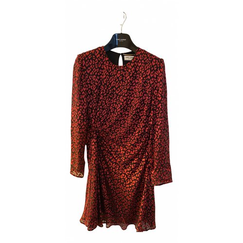 Pre-owned Saint Laurent Red Silk Dress