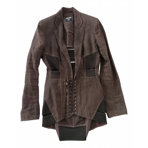 Pre-owned Jean Paul Gaultier Linen Jacket In Brown