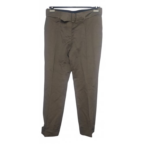 Pre-owned Dries Van Noten Linen Trousers In Khaki