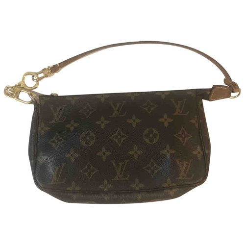 Pre-owned Louis Vuitton Pochette Accessoire Brown Cloth Handbag