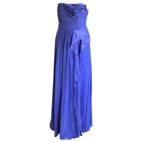 Pre-owned Coast Silk Maxi Dress In Navy