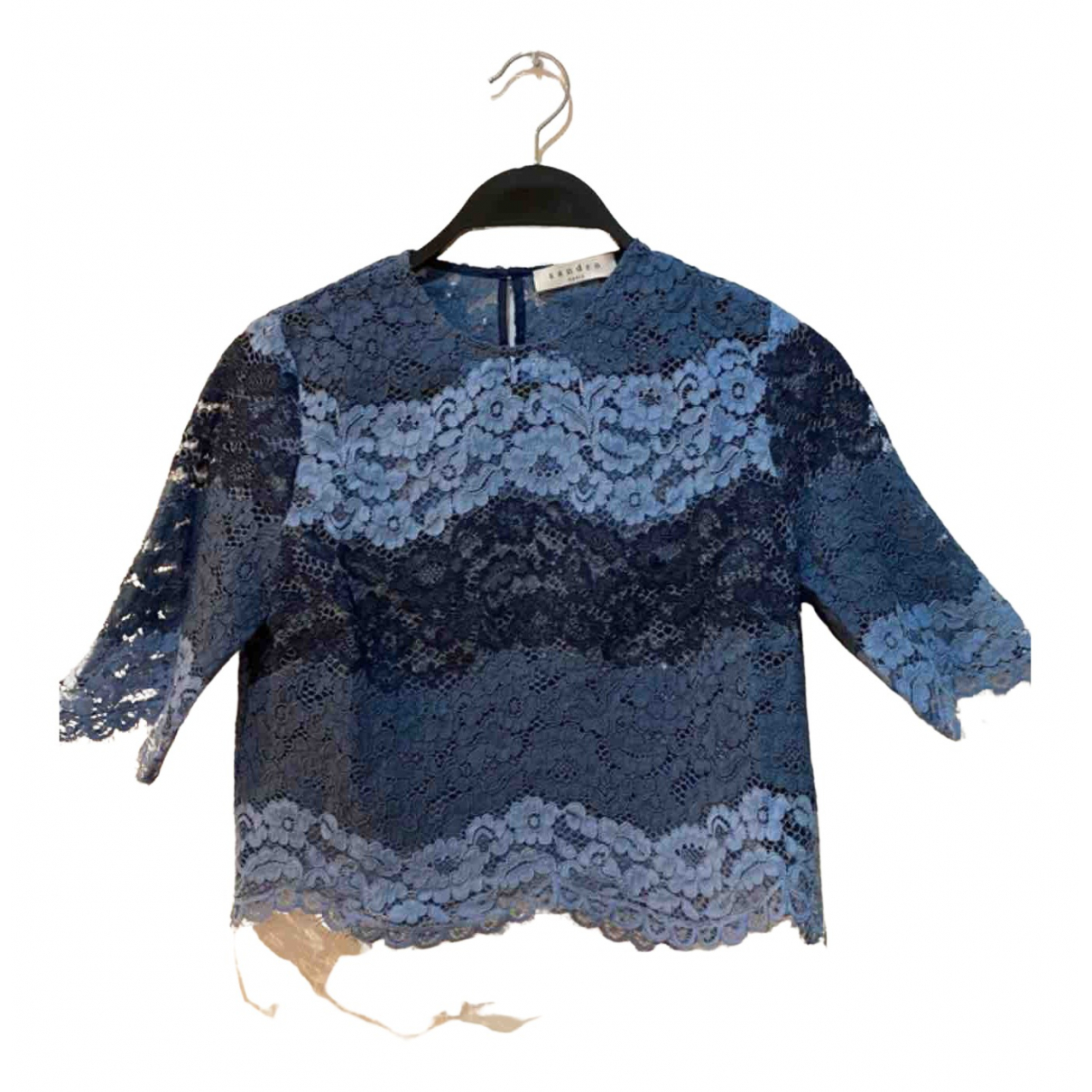 Pre-owned Sandro Lace Top In Blue 