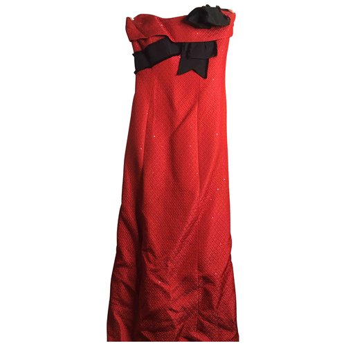 Pre-owned Carolina Herrera Cashmere Maxi Dress In Red
