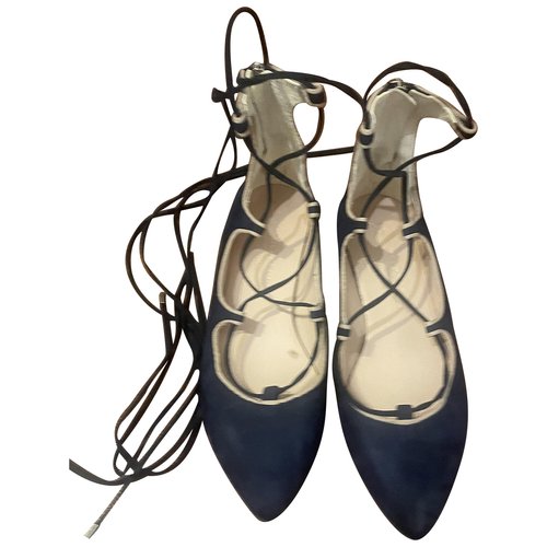 Pre-owned Max Mara Ballet Flats In Navy