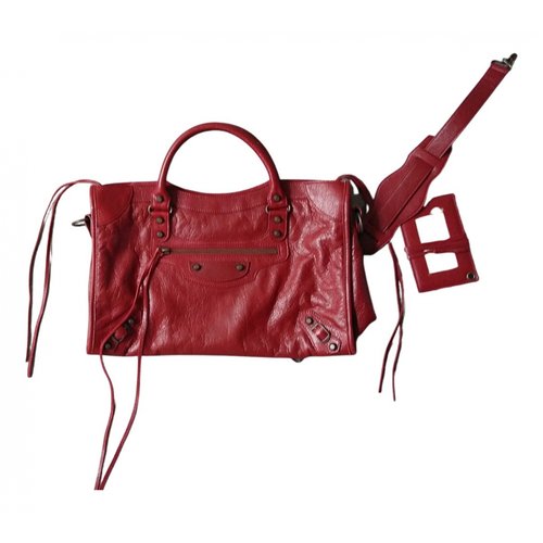Pre-owned Balenciaga City Leather Handbag In Red