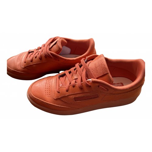 Pre-owned Reebok Leather Trainers In Orange