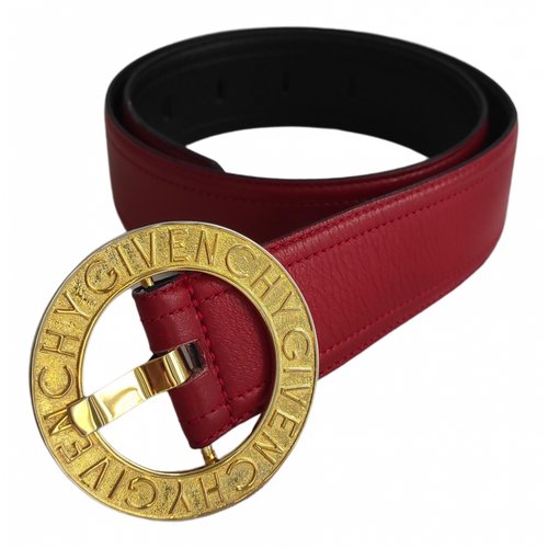 Pre-owned Givenchy Leather Belt In Burgundy