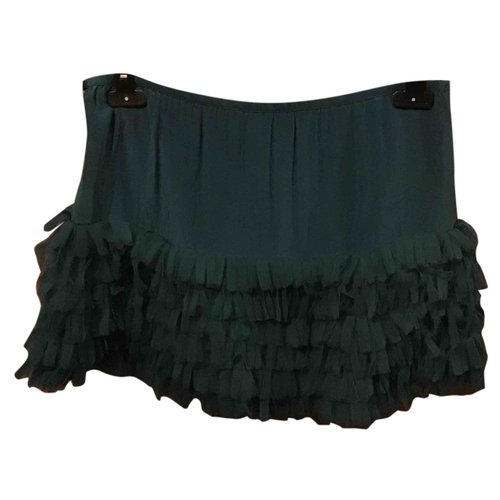 Pre-owned Patrizia Pepe Silk Mini Skirt In Green