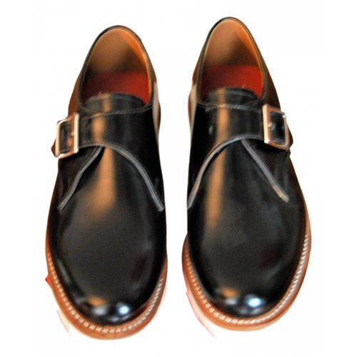 Pre-owned Grenson Leather Flats In Black
