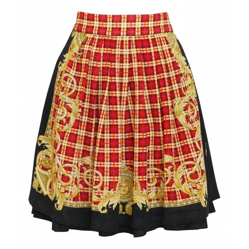 Pre-owned Versace Wool Mini Skirt In Red
