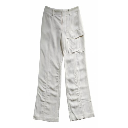 Pre-owned Chloé White Linen Trousers