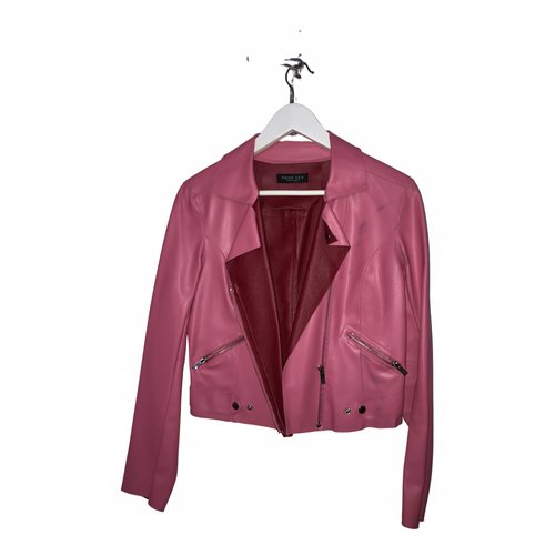 Pre-owned Twinset Leather Jacket In Pink