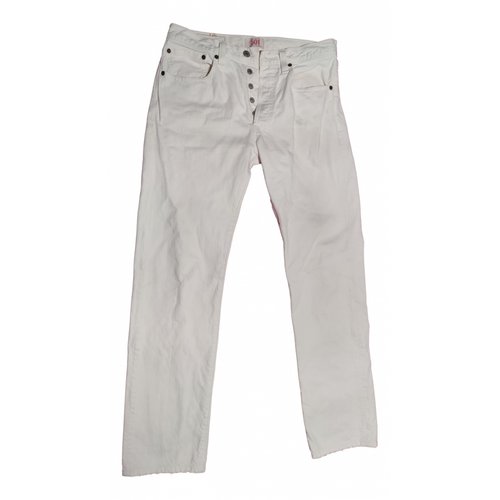 Pre-owned Levi's 501 White Cotton Jeans
