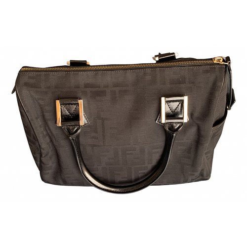 Pre-owned Fendi Ff Black Cloth Handbag