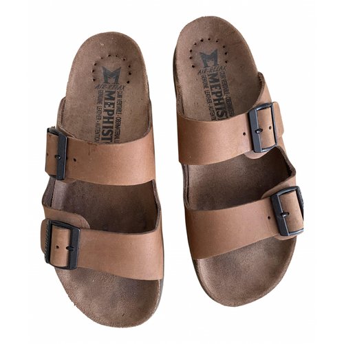 Pre-owned Mephisto Leather Sandals In Brown
