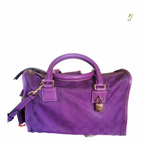 Pre-owned Loewe Amazona Cloth Handbag In Purple