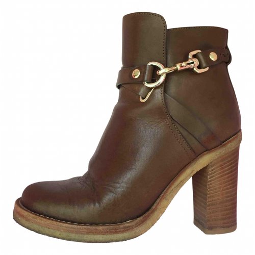 Pre-owned Mulberry Leather Ankle Boots In Brown