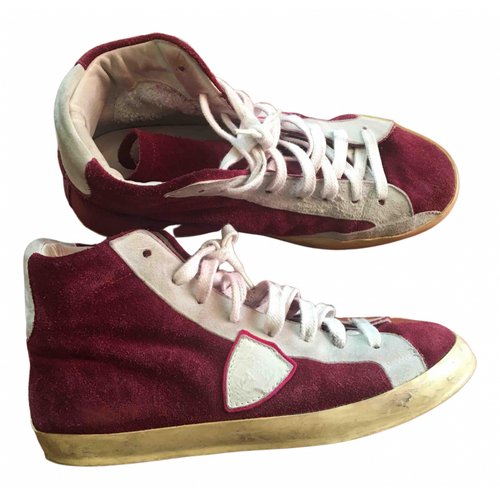 Pre-owned Philippe Model Trainers In Burgundy