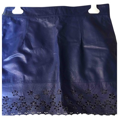 Pre-owned Patrizia Pepe Leather Mini Skirt In Blue