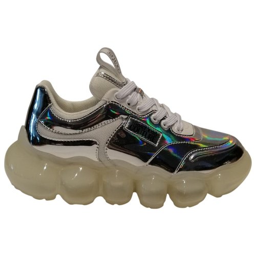 Pre-owned Versace Chain Reaction Metallic Patent Leather Trainers