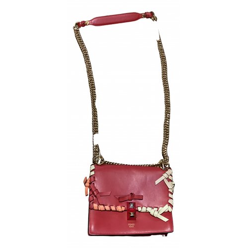 Pre-owned Fendi Kan I Leather Crossbody Bag In Red
