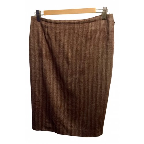 Pre-owned Escada Wool Mid-length Skirt In Burgundy