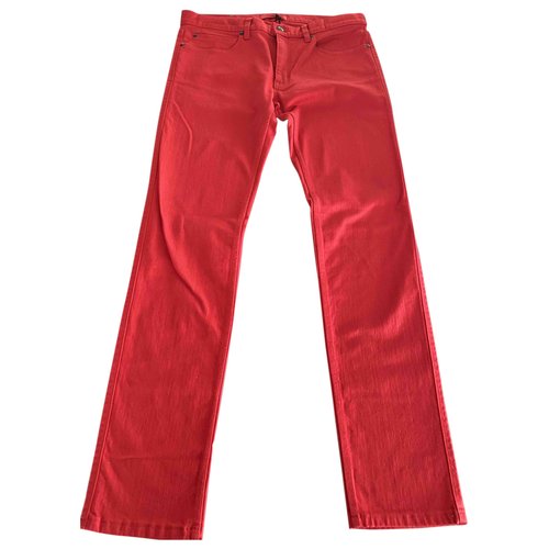 Pre-owned Hugo Boss Red Cotton Jeans