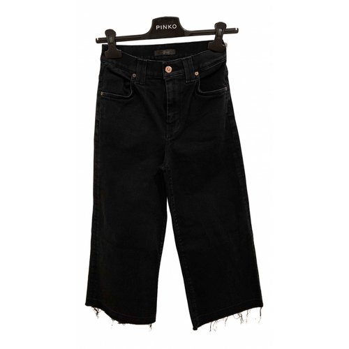 Pre-owned 7 For All Mankind Large Pants In Black
