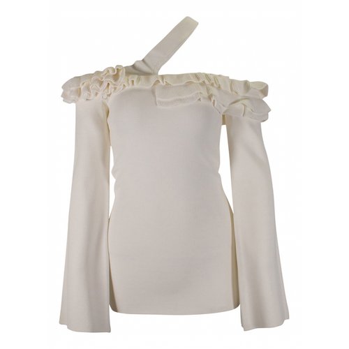 Pre-owned Rebecca Vallance Jersey Top In White