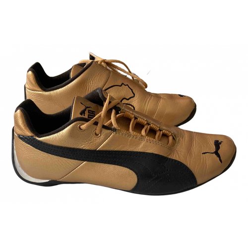 Pre-owned Puma Leather Trainers In Gold