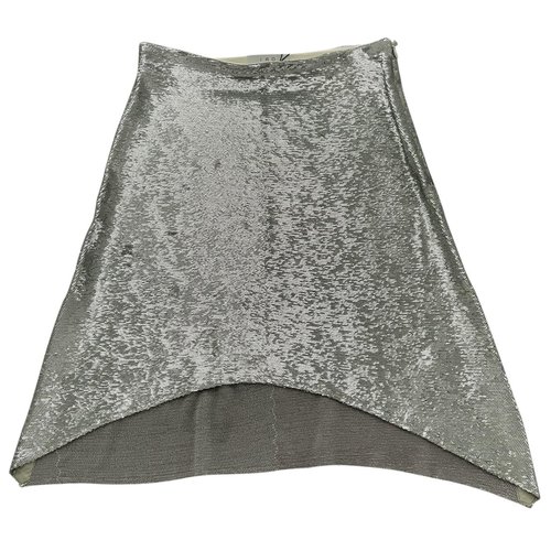 Pre-owned Iro Glitter Mid-length Skirt In Silver