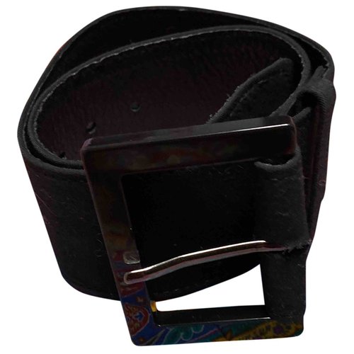 Pre-owned Donna Karan Leather Belt In Black