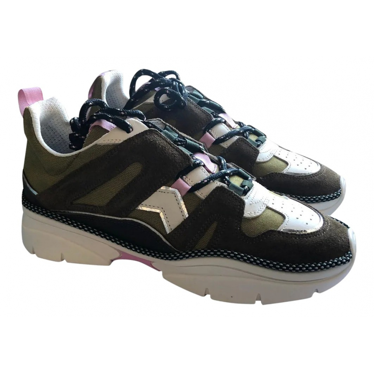 Pre-owned Isabel Marant Kindsay Leather Trainers In Beige | ModeSens