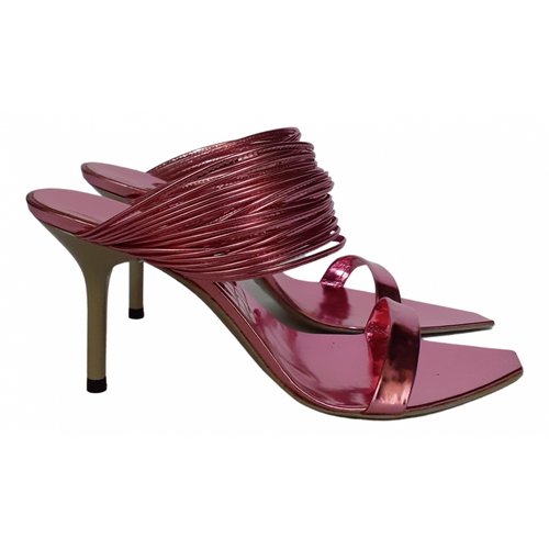 Pre-owned Marco Bologna Patent Leather Sandals In Metallic