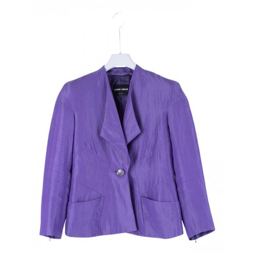 Pre-owned Giorgio Armani Silk Blazer In Purple