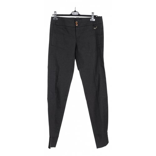 Pre-owned Gucci Linen Straight Pants In Black