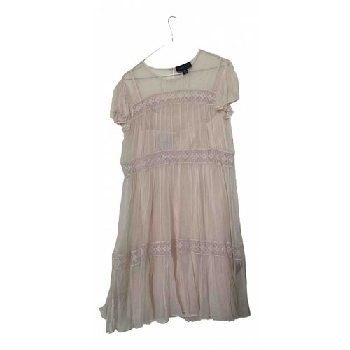 Pre-owned Needle & Thread Silk Mid-length Dress In Pink