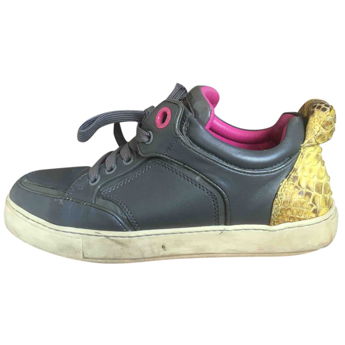 Pre-owned Royaums Leather Trainers In Grey | ModeSens